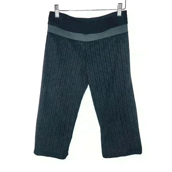 Lululemon women's cropped leggings black grey size 6 - Picture 1 of 6